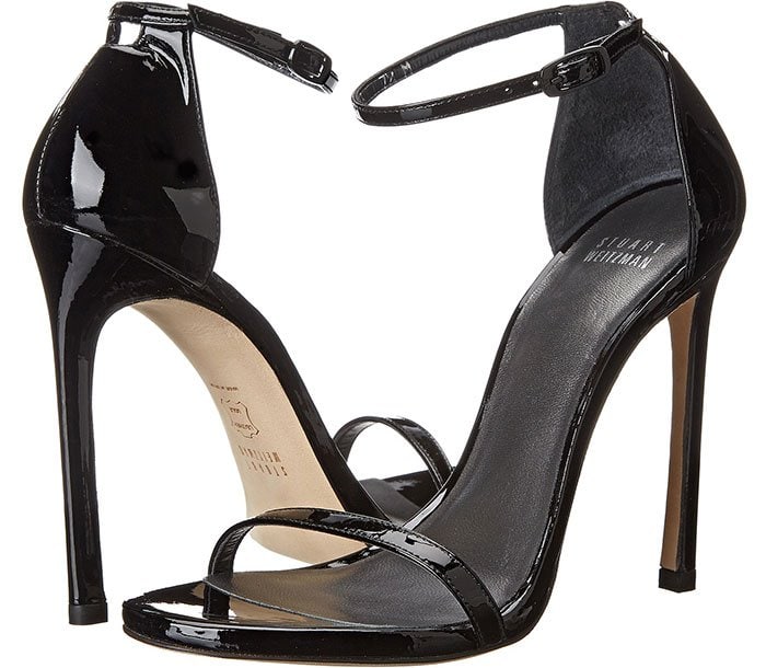 Stuart Weitzman Nudist Sandals Black Patent