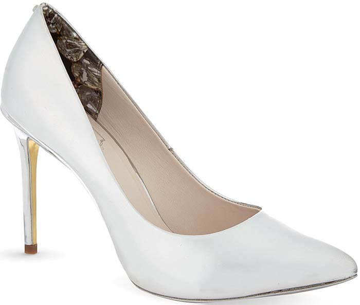 Ted Baker Metallic Heeled Leather Court Shoes