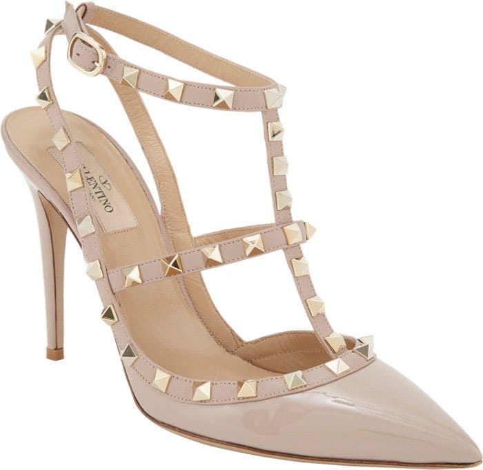 Valentino Rockstud Caged Pumps Beige