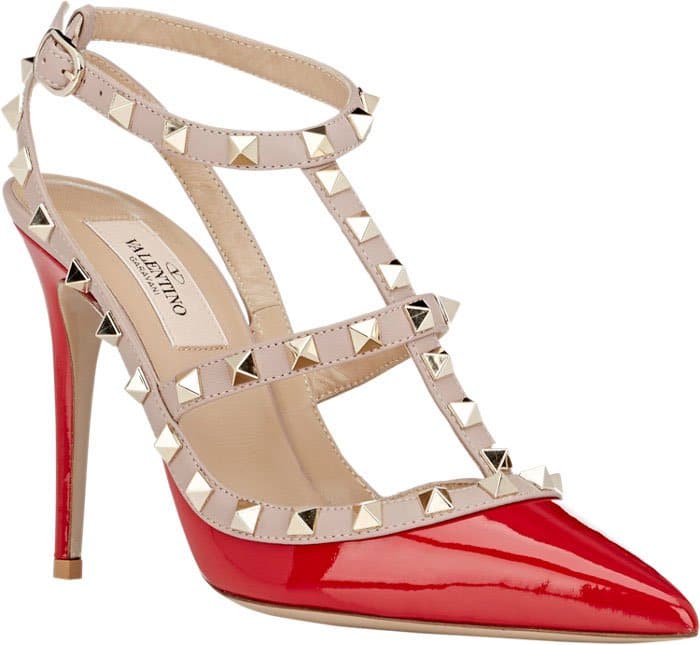 Valentino-Rockstud-Caged-Pumps-Red