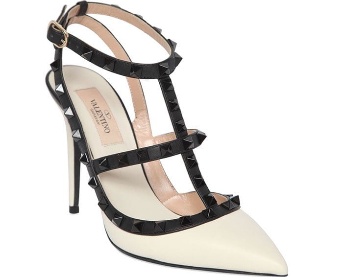 Valentino-Rockstud-Caged-Pumps-White-Black