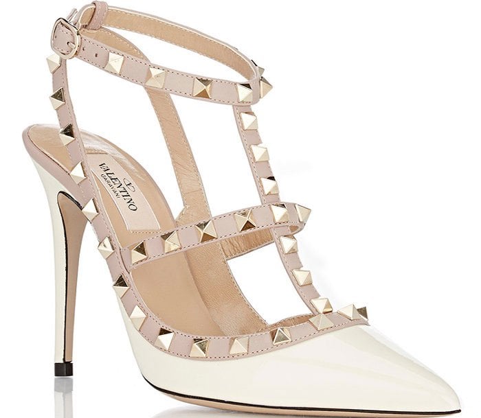 Valentino Rockstud Caged Pumps White