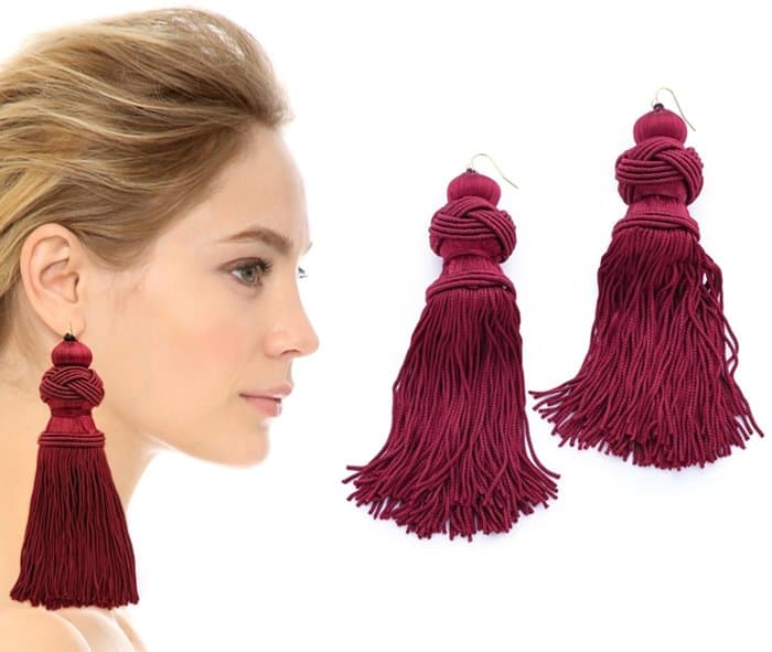 Vanessa Mooney The Broadway Earrings in Burgundy