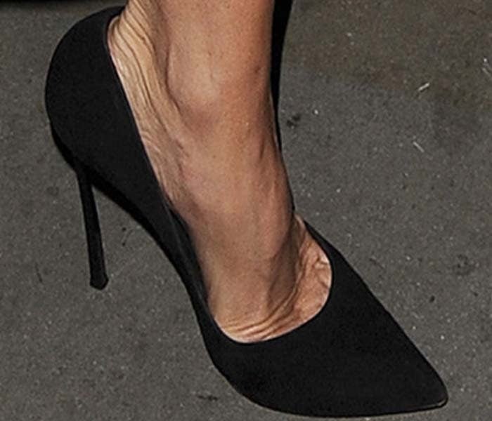 Victoria Beckham's feet in Casadei pumps