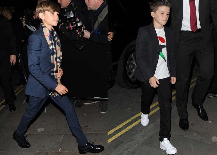 Cruz Beckham and Romeo Beckham attend the Burberry Film Festival