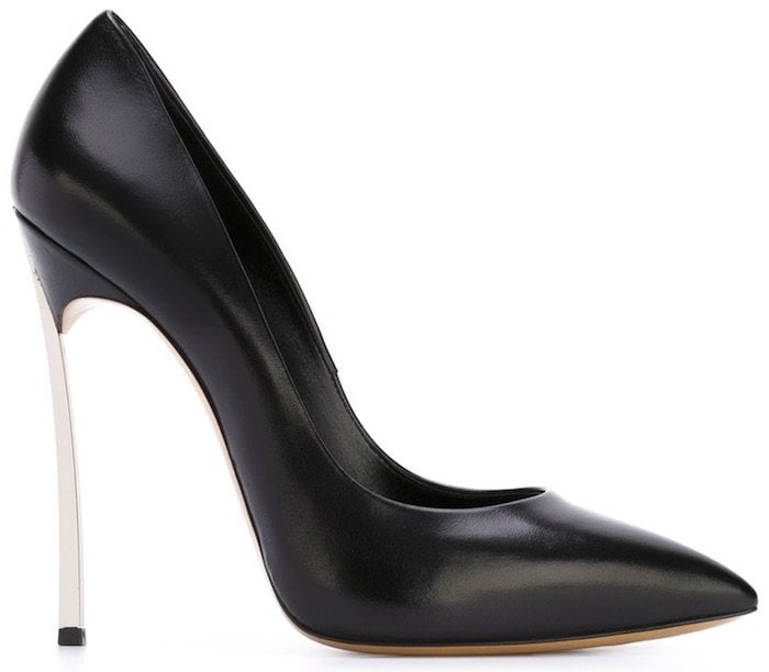 Black Leather Casadei "Blade" Pumps