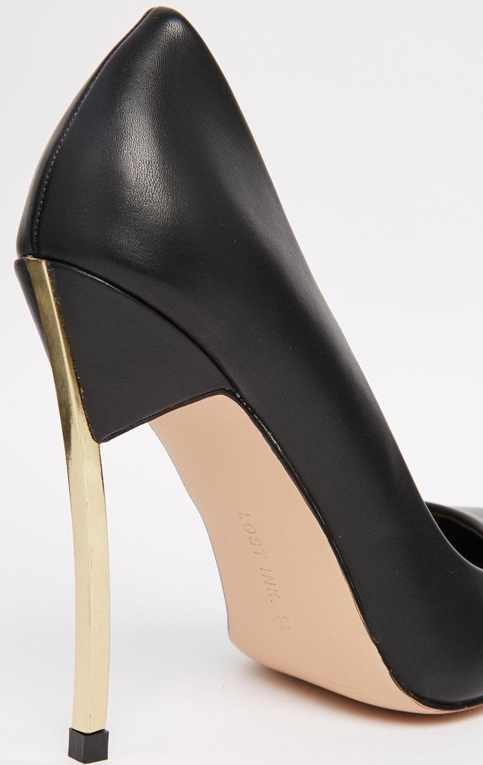 Lost Ink Metal Heeled Pumps