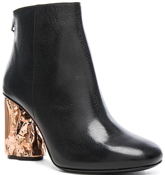 Acne Studios "Ora Palm" Embellished Leather Ankle Boots