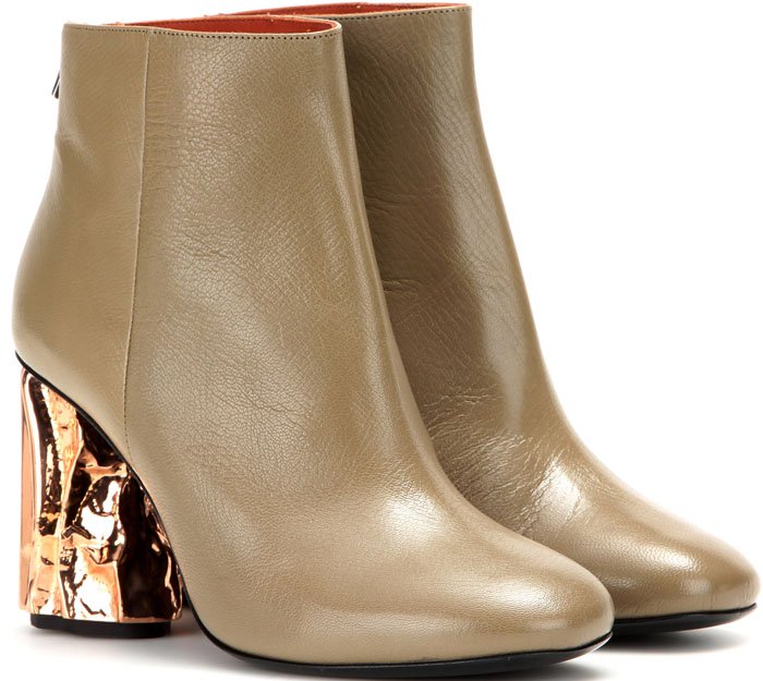 Acne Studios "Ora Palm" Embellished Leather Ankle Boots