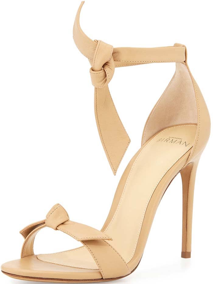 Alexandre Birman Suede Bow-Tie d'Orsay Sandal in Nude