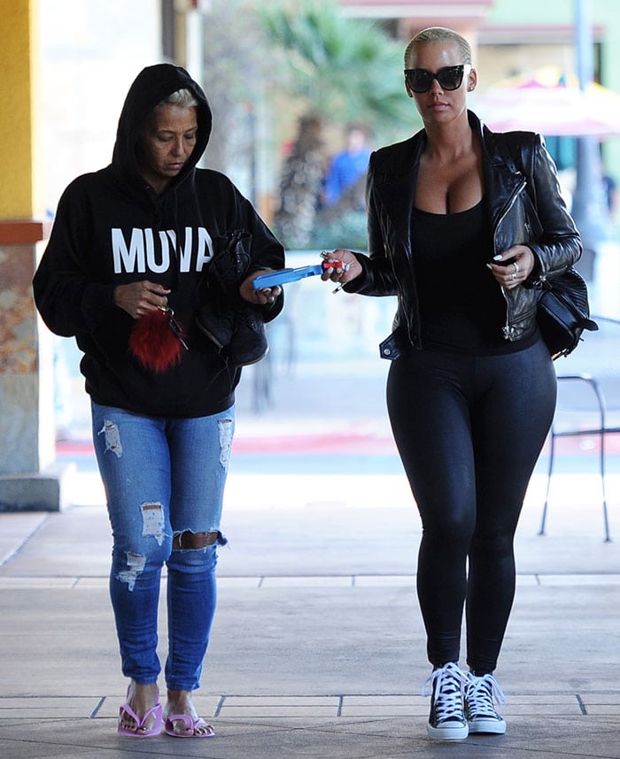 Amber Rose and her mom, Dorothy Rose, step out for manicures and groceries
