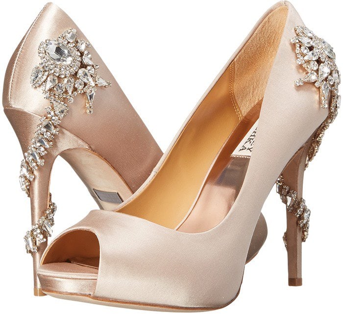 Badgley Mischka Royal Nude Satin