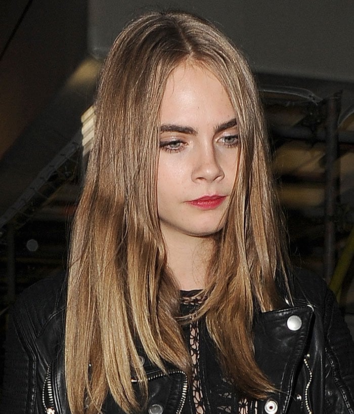 Cara Delevingne wears her hair down as she leaves Scala club in London