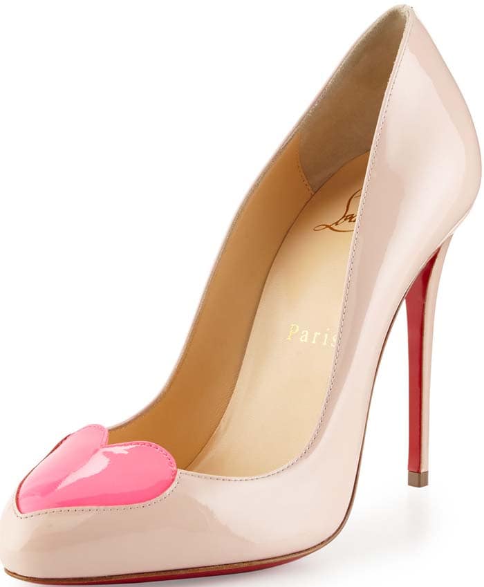 Christian Louboutin "Doracora" Heart Red Sole Pump in Ballerina/Shocking Pink