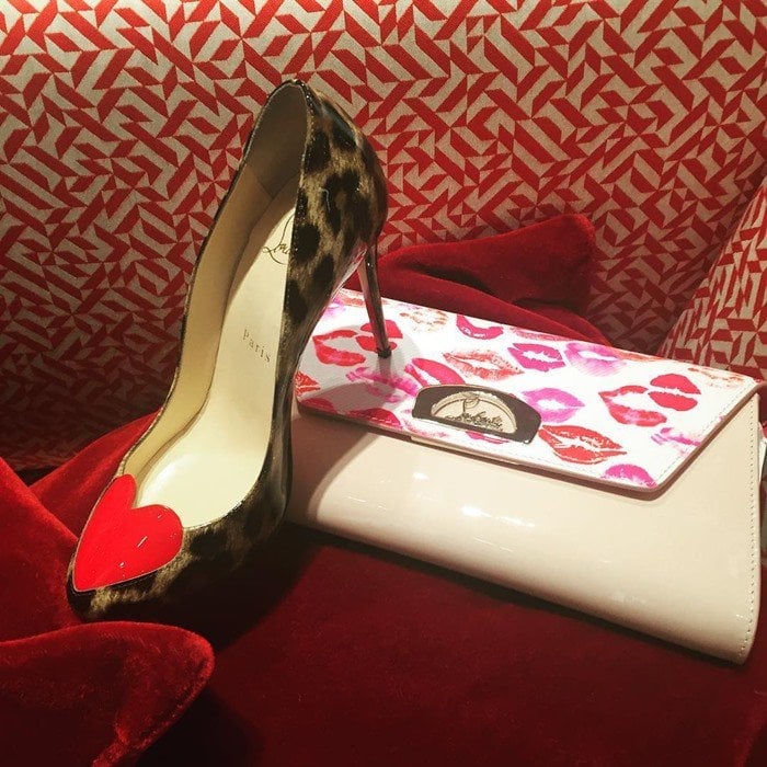 Christian Louboutin "Doracora" Leopard-Print Heart Red Sole Pump in Brown/Red