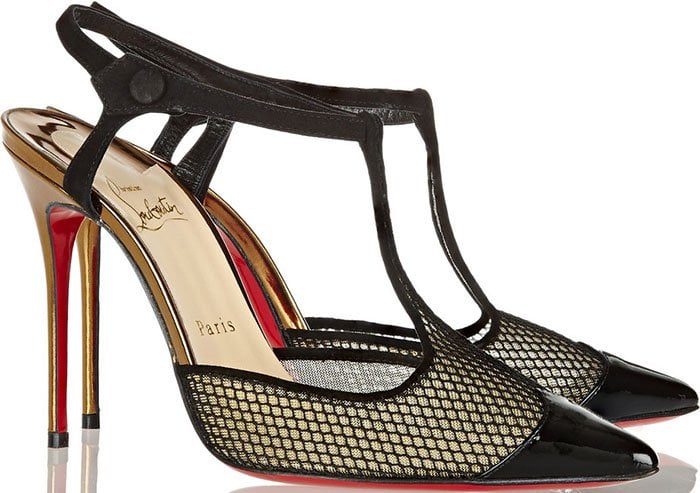 Christian Louboutin "T Cool" Suede-Trimmed Mesh Pumps