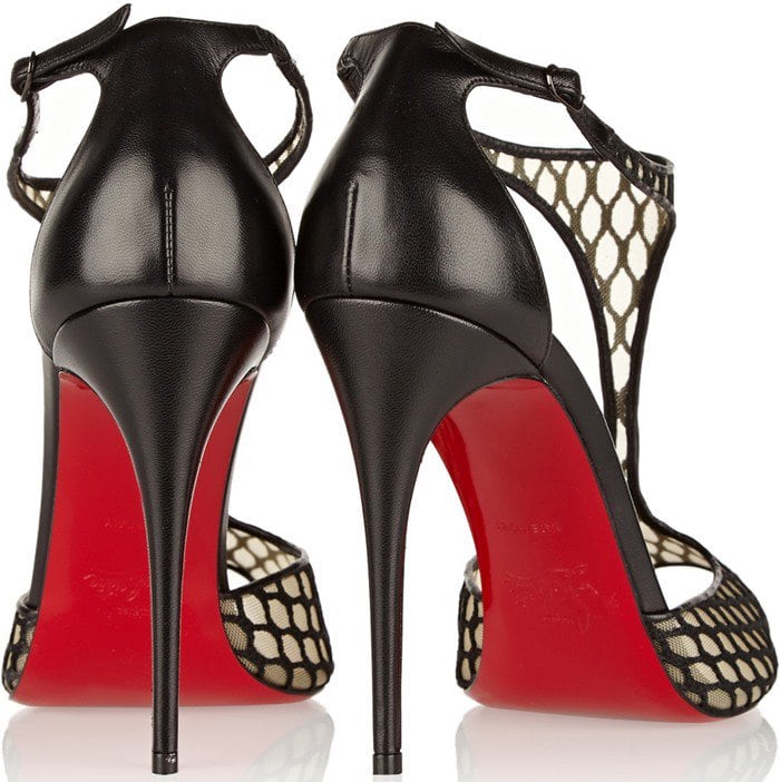 Christian Louboutin "Tiny" Leather and Lace Sandals