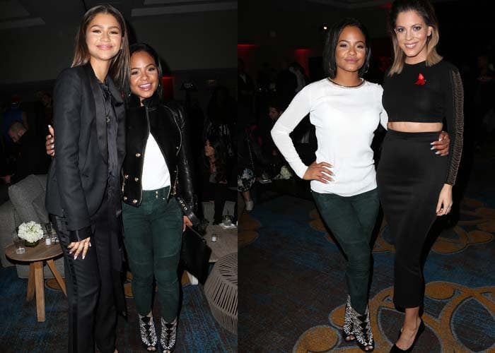 Christina Milian poses with eventgoers — such as host Zendaya — at the World AIDS Day Benefit