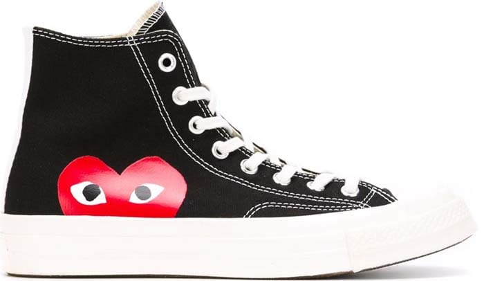 Comme des Garçons x Converse Chuck Taylor PLAY - Hidden Heart High Top Sneaker in Black Canvas