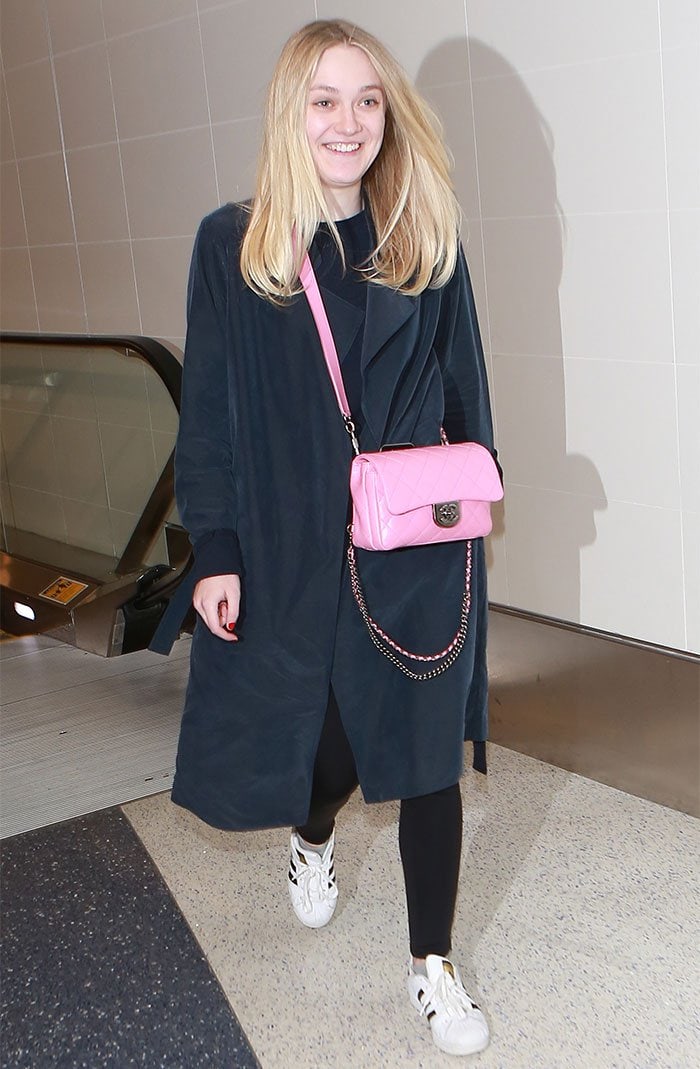 Dakota Fanning departs from Los Angeles International Airport