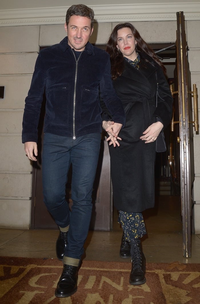 Dave Gardner and his girlfriend Liv Tyler attend Kate Moss's 45th birthday party