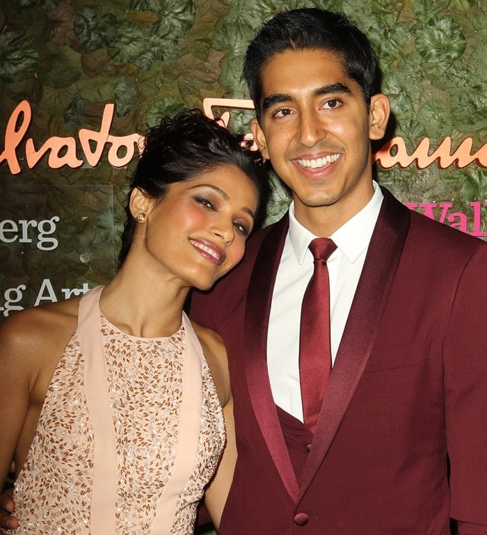 Freida Pinto (L) and Dev Patel arrive at the Wallis Annenberg Center For The Performing Arts Gala