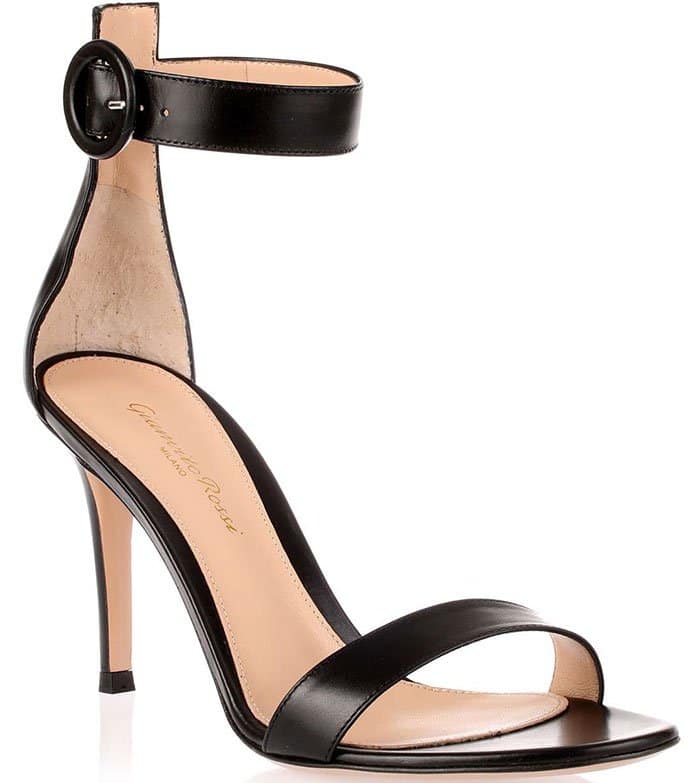 Gianvito Rossi Portofino Black Leather Sandals