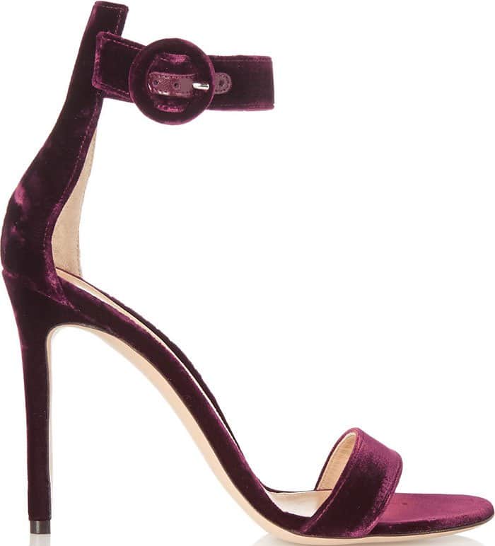 Gianvito Rossi Portofino Sandals Burgundy Velvet