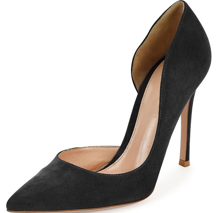 Gianvito Rossi Suede Half-d'Orsay Pumps