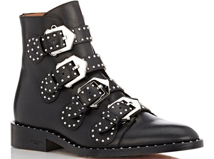 Made in Italy from smooth black leather, Givenchy's studded ankle boots are perfectly in tune with this season's grown-up rebel trend