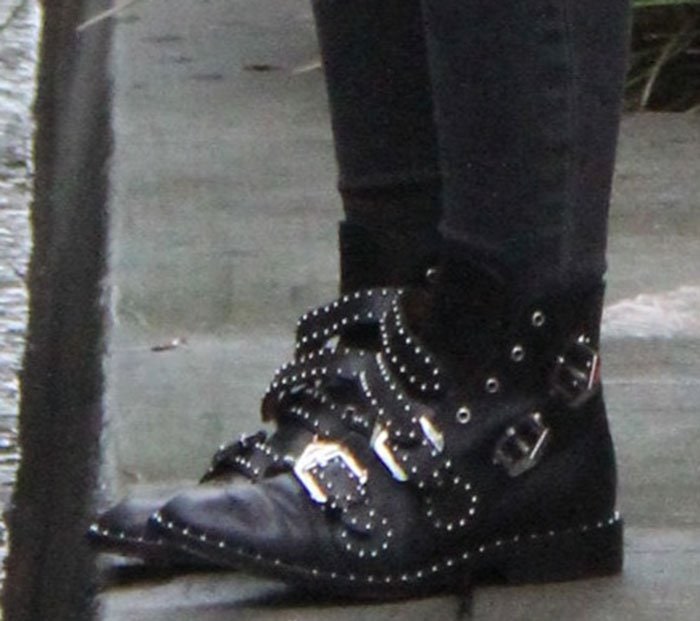 Hilary Duff Debuts New Bob in Givenchy Studded Ankle Boots