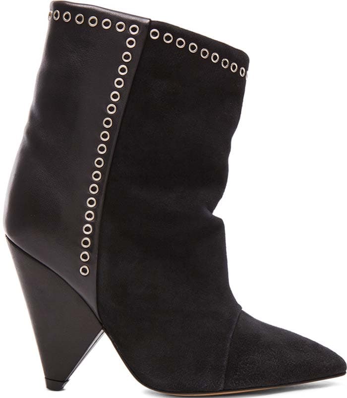 Isabel Marant "Lance" Suede and Leather Ankle Boots in Black