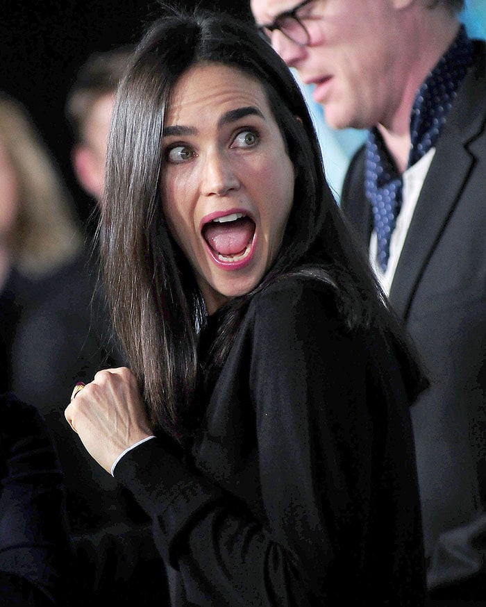 Jennifer Connelly pretending to look surprised