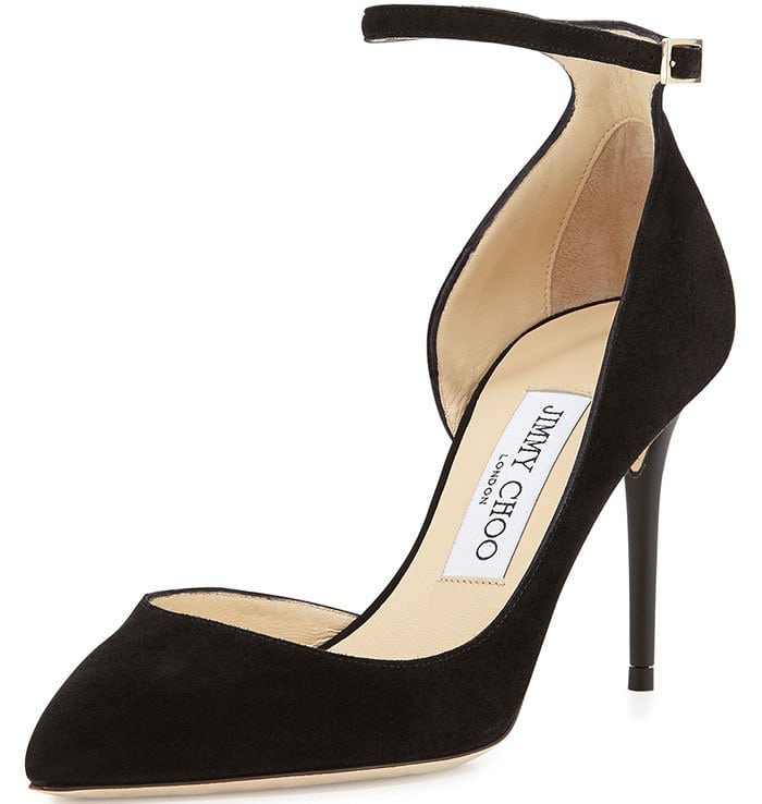 Timeless black ankle silhouette from Jimmy Choo in sumptuous suede