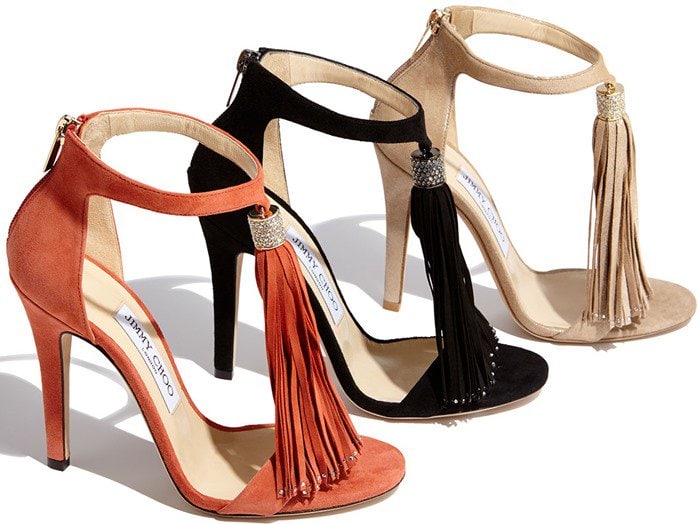 Jimmy Choo Viola Suede Tassel Sandal