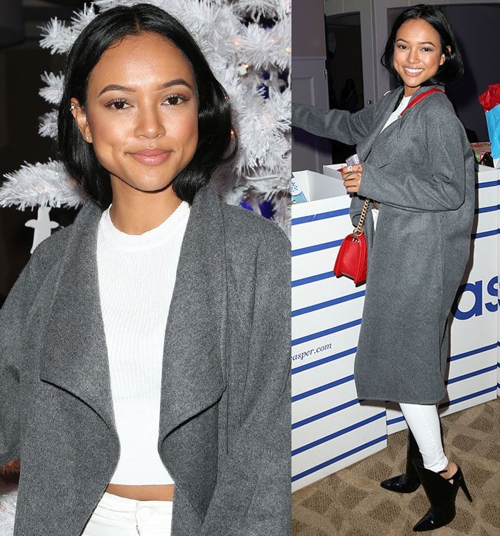 Karrueche Tran é tudo sorrisos num evento de colchão Casper