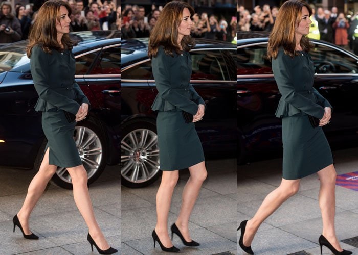 Kate Middleton wears a pair of Stuart Weitzman heels with an L.K. Bennett dress 