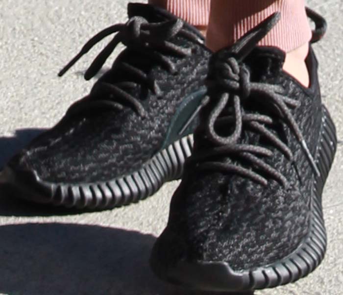 Kourtney Kardashian rocks Yeezy "Boost 350" shoes in pirate black