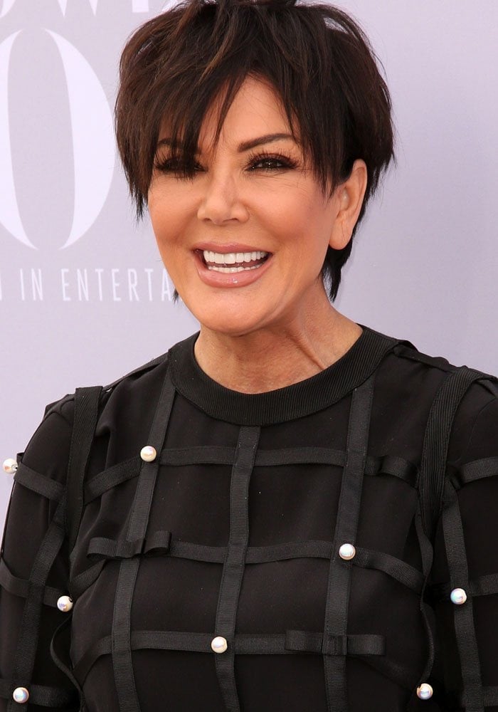 Kris Jenner wears her hair in its trademark pixie style on the red carpet of the 24th annual Women in Entertainment Breakfast hosted by The Hollywood Reporter