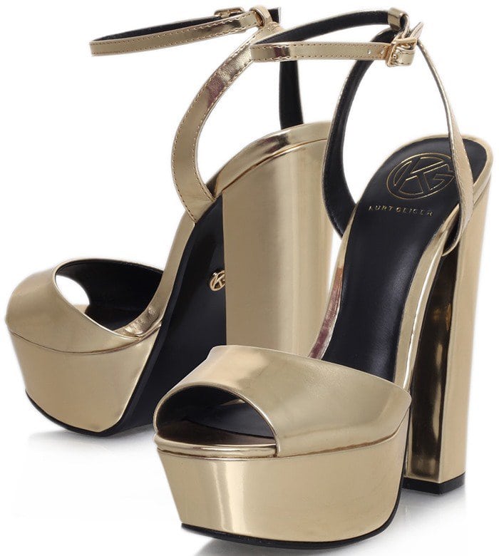 Gold Metallic Kurt Geiger Hero Platform Sandals