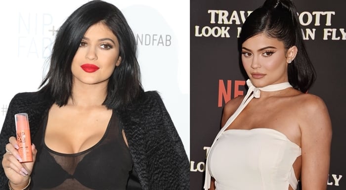 Kylie Jenner shows off her curves in March 2015 (L) and in August 2019 (R)