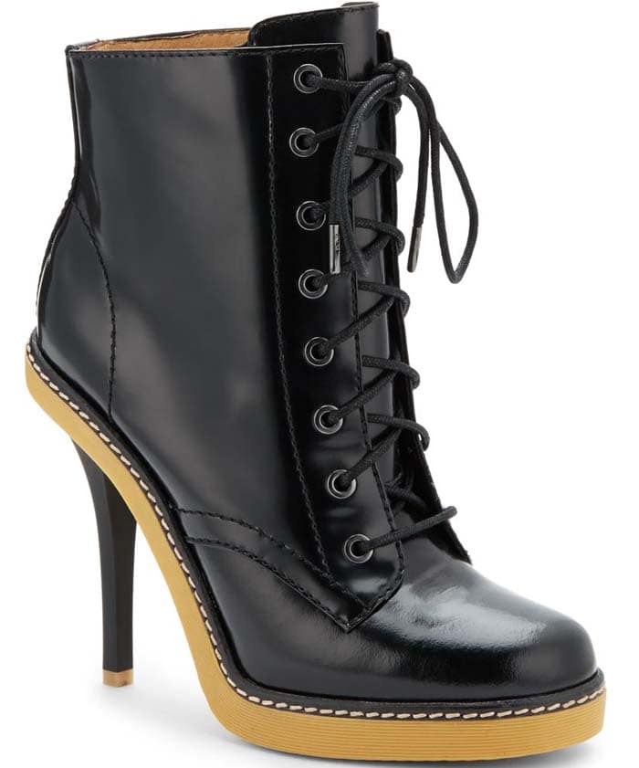 L.A.M.B. "Nichol" Patent Leather Ankle Boots