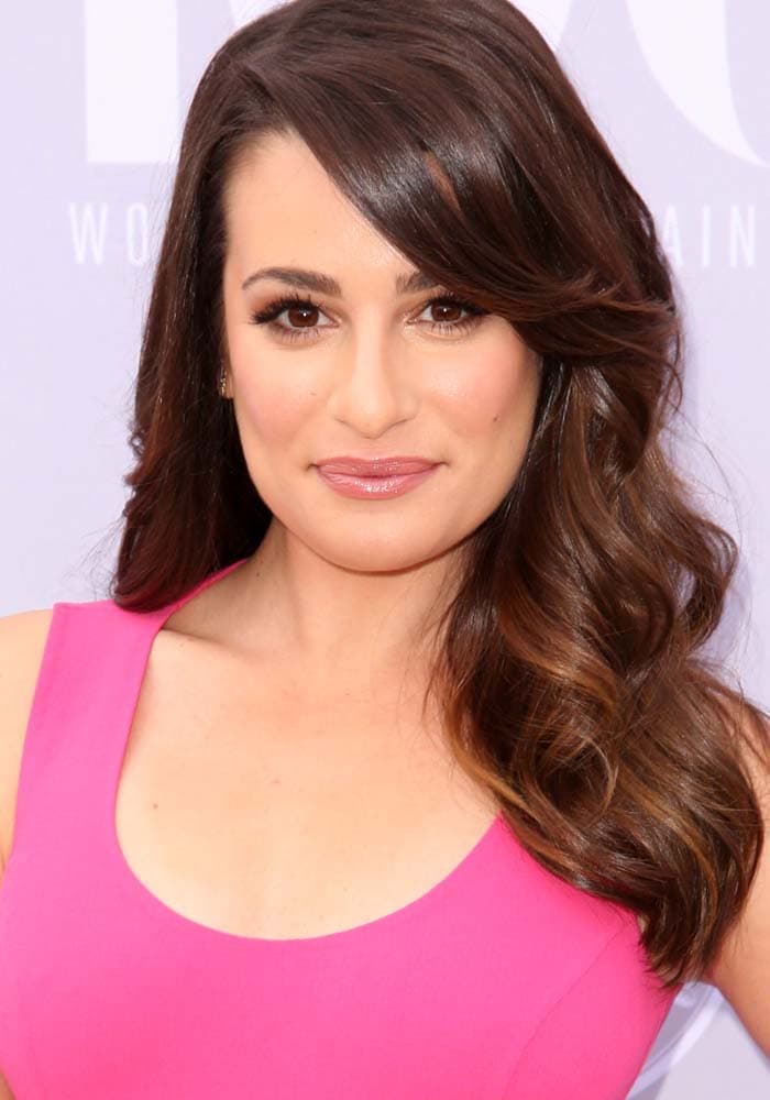 Lea Michele wears her hair down at the 24th annual "Women in Entertainment Breakfast" hosted by The Hollywood Reporter