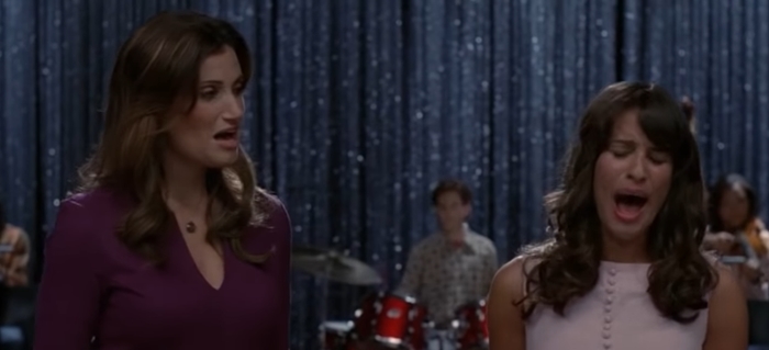 Lea Michele and Idina Menzel perform Somewhere as mother and daughter on Glee