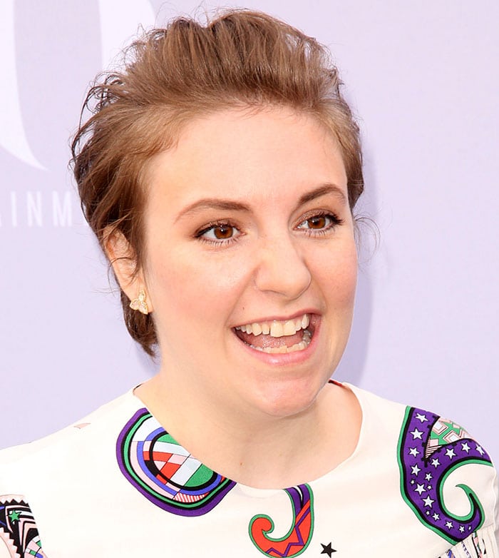Lena Dunham shows off her trademark short hair at the 24th annual Women in Entertainment Breakfast