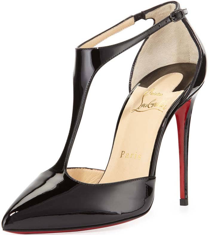 Christian Louboutin "J String" Leather T-Bar Pumps in Patent