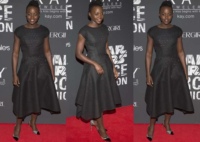 Lupita Nyong'o shines in a custom LED-illuminated Zac Posen dress, coded by girls nationwide through Google's Made with Code initiative