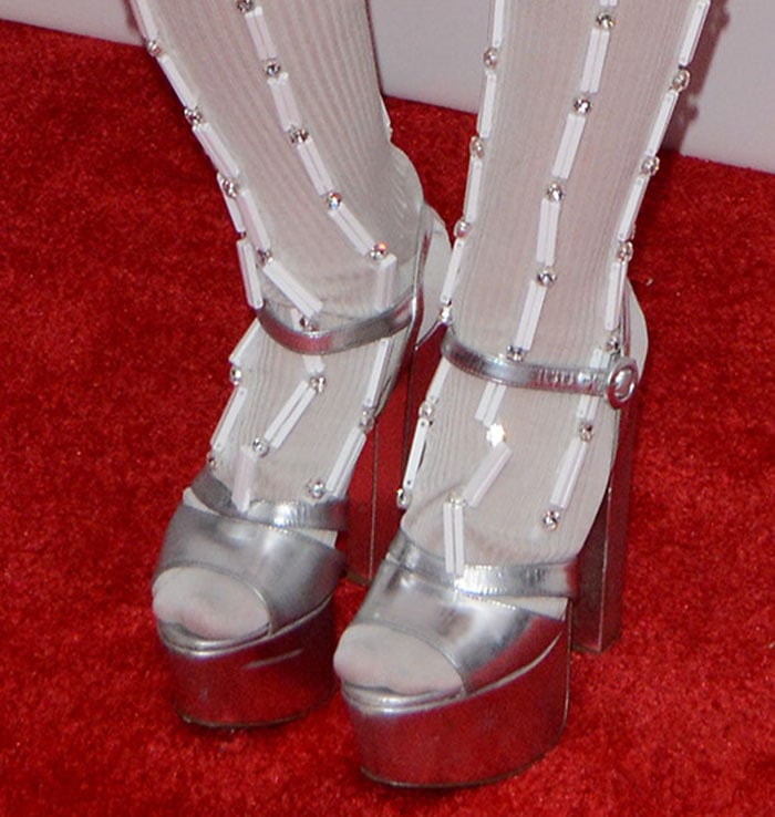 Miley Cyrus's feet in Prada sandals