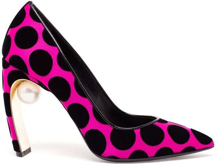 Nicholas Kirkwood Maeva Pearl Heels Polka Black Pink