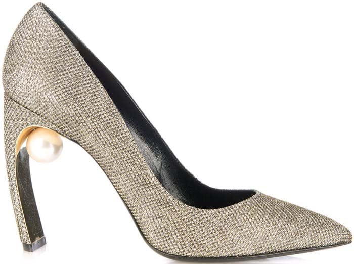 Nicholas Kirkwood "Maeva" Pearl-Embellished Lurex Pumps